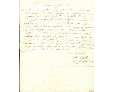 BYRON GEORGE GORDON: (1788-1824) Lord Byron. British poet, one of the major figures of the Romantic movement. A very fine pai