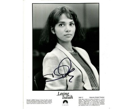BERRY HALLE: (1966- ) American Actress, Academy Award winner. Signed 8 x 10 photograph of the actress seated in a head and sh