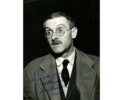 ANOUILH JEAN: (1910-1987) French dramatist. Vintage signed and inscribed 7 x 9.5 photograph of Anouilh in a head and shoulder