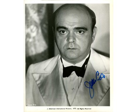 COCO JAMES: (1930-1987) American actor. A scarce signed 8 x 10 photograph of Coco in a head and shoulders pose in costume as 