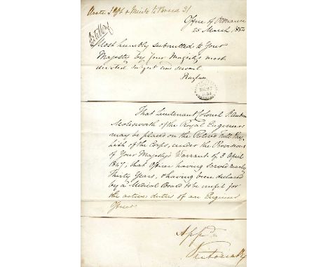 VICTORIA: (1819-1901) Queen of the United Kingdom of Great Britain and Ireland 1837-1901. D.S., Appd. Victoria R I, at the fo