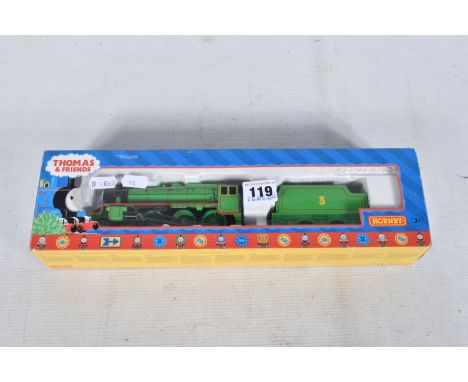 A BOXED HORNBY RAILWAYS OO GAUGE THOMAS AND FRIENDS, 'Henry' the green engine No.3 (R9049), appears complete and in good cond