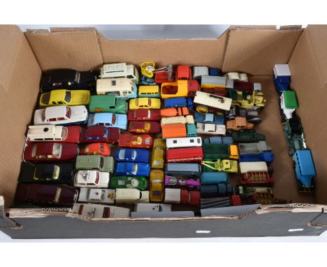 A QUANTITY OF UNBOXED AND ASSORTED DINKY, CORGI, HUSKY AND MATCHBOX  DIECAST VEHICLES, to include Corgi Toys Chevrolet Impala