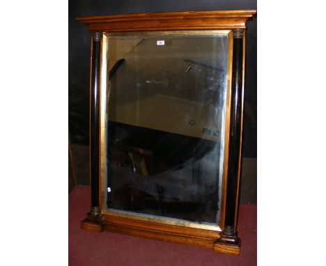 Antique style pier mirror with turned side columns