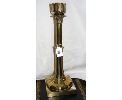 An Art Nouveau antique brass table lamp - 41cm high