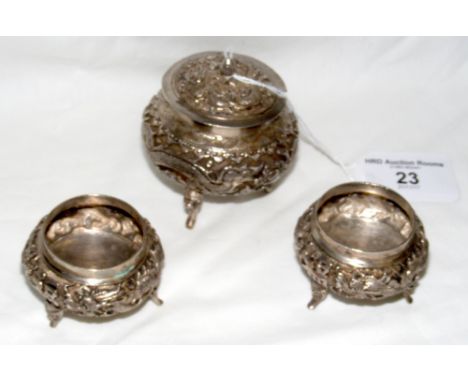 Chinese silver condiment set