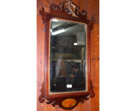Georgian style wall mirror with shell inlay - 91cm