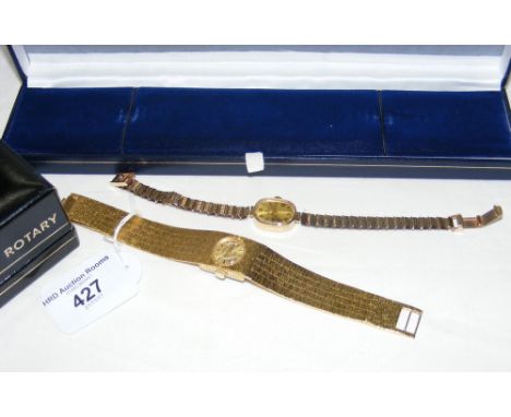 A lady's 9ct gold wrist watch, together with a lady's Rotary wrist watch