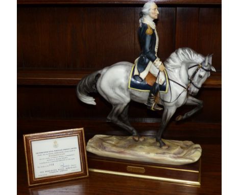 An impressive Royal Worcester figure of Washington on horseback by Bernard Winskill, 18 1/4'' tall, limited edition model 184