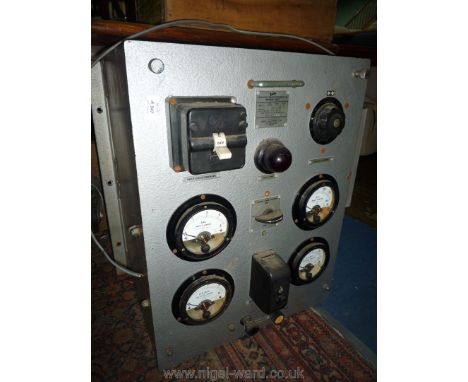 A heavy steel cased ''Legg low Voltage Experimental Power Unit", Input 200/250 v, 50 cylces.  Max 0-14 v at 40 ampls, AC/DC o