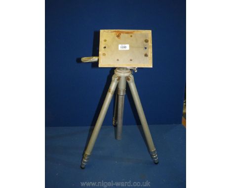 A metal tripod stand R N0. 2 Gitzo France, 33" tall as closed.