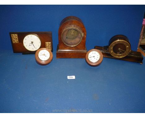 A quantity of clocks, barometer etc, a/f.