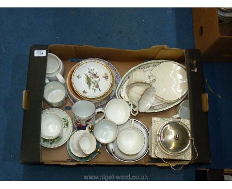 A quantity of china including biscuit barrel, Evesham mugs, Royal Doulton 'Sarabande' cups and saucers etc.