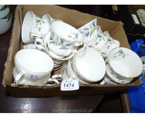 A small quantity of Royal Albert Brigadoon tea plates, saucers and cups and a part tea-set of Duchess cups and saucers.