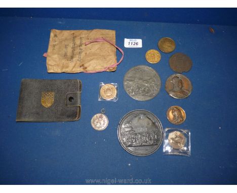 A London &amp; County Banking Co. Ltd. 1904 money bag, 1950's-60's cheque book cover for Midland Provincial Bank, two lead an