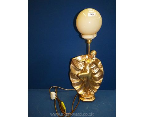 An Art Deco style table Lamp in the form of a semi-nude female, 24'' tall