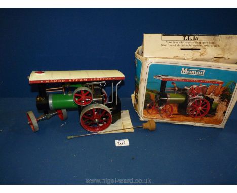 A Mamod steam traction engine c. 1975 with original box and accessories.
