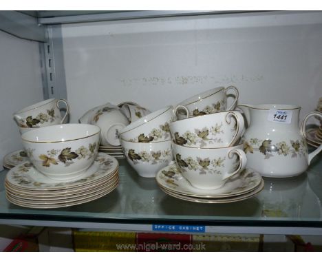 A quantity of Royal Doulton 'Larchmont' tea and breakfast ware including tea cups and saucers,breakfast cups and saucers, tea