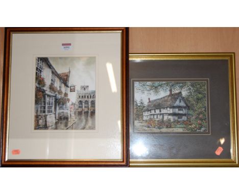 R Siger - Sparhawk Street, Bury St Edmunds, ink and watercolour, 21 x 17.5cm; and one other by the artist (2)    Condition Re