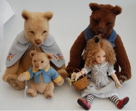 An R. John Wright Dolls Inc of Vermont 'Goldilocks and the Three Bears' group, No.194/250, boxed