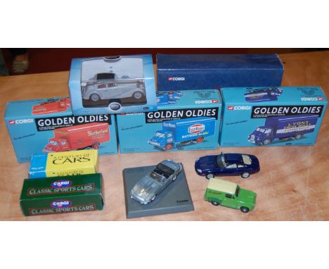 Two boxes of mixed loose and part-boxed diecast vehicles, to include; Britains, Corgi, Oxford Diecast etc; together with a co