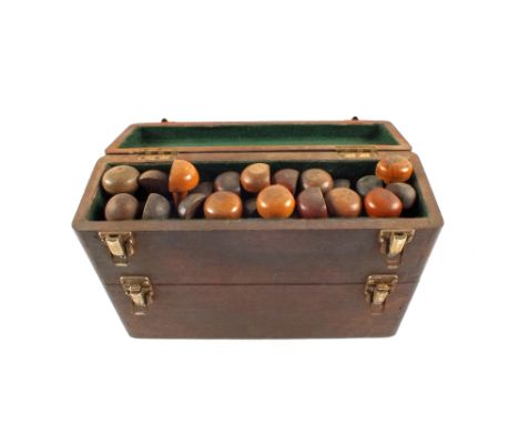 A Mahogany cased set of carving tools