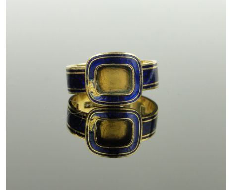 A 19th century Scottish gold and blue enamel memorial ring.