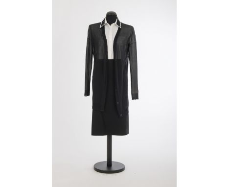 Bluse, Cardigan, Rock &amp; HoseJil Sander, Hamburg Hose: Schurwolle, schwarz, Rock: Schurwolle, schwarz, Bluse: Baumwoll-Ela