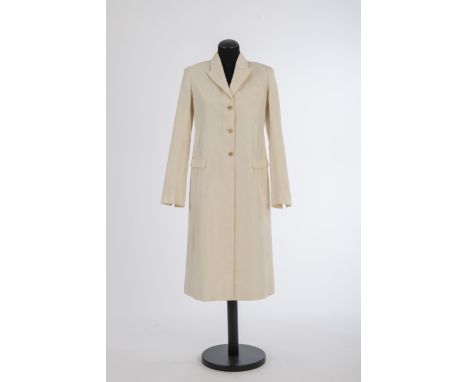 BlazermantelJil Sander, Hamburg MIschgewebe mit Viskose, cremefarben, einreihig geknöpft, kurze Revers. Gr. 34.