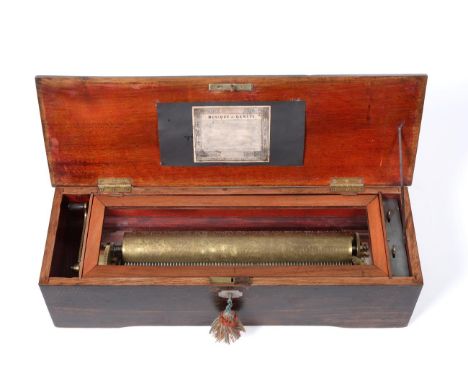 A Musical Box Playing Ten Airs, By L'Epée, serial no. 21690, with single-spring lever-wind motor, single-section comb, on pol