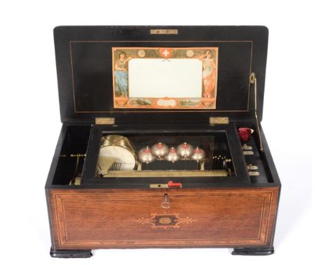 A Good Part-Orchestral Musical Box Playing Eight Airs, By Paillard Vaucher Et Fils, ser. no. 7911, with single-spring double-