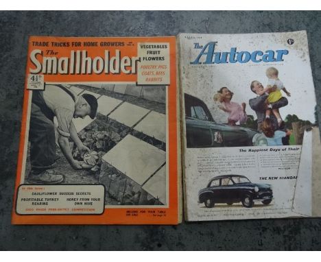 Collection of vintage magazines to include 1950's copies of The Smallholder, 1950's copies of The Auto Car and a quantity of 