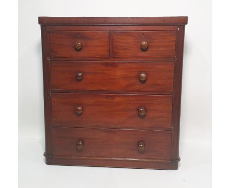 Late 19th century chest of two short over three long drawers, 96cm x 102cm Condition Reportsplits to top, ring marks, scratch
