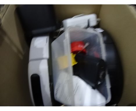 Two robot circular hoovers and attachments (1 box) Condition ReportThe make and model numbers are iRobot Roomba 530 and iRobo
