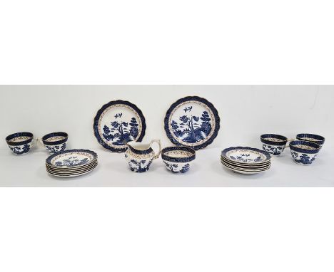 Booths blue and white 'Willow' pattern pottery part tea service Condition ReportComprises 1 x 21cm plate, 1 x 20cm, 6 x 16cm 