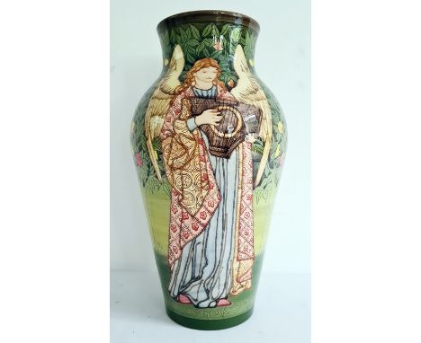 Rare Dennis Chinaworks vase by Sally Tuffin, William Morris Angel, decorated with angels playing harps, signed ‘S.T.Des’ 14/3