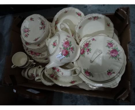 J&G Meakin pottery part tea and dinner service 'Sunshine' pattern decorated with a cream ground and rosesCondition ReportComp
