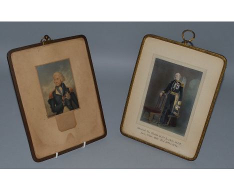 A BAXTER COLOUR PRINT of NELSON and PORTRAIT OF SIR CLAUDE H. M. BUCKLE KCB 1803-1894.