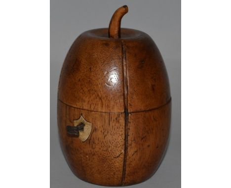 A MELON SHAPED TEA CADDY. 6.5ins high.