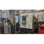 Fanuc LR mate 200iB Robotic turning center load/unload cell including parts conveyor