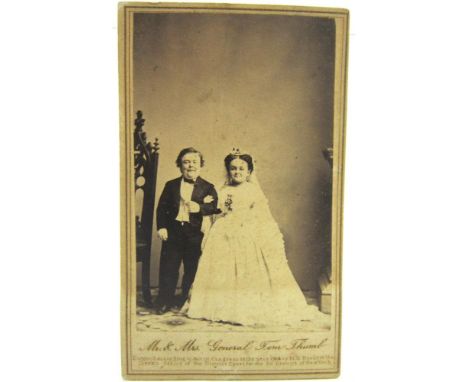 AUTOGRAPH - 'MR & MRS GENERAL TOM THUMB' [CHARLES SHERWOOD & LAVINIA WARREN STRATTON] (1838-1883 & 1841-1919) American dwarf 
