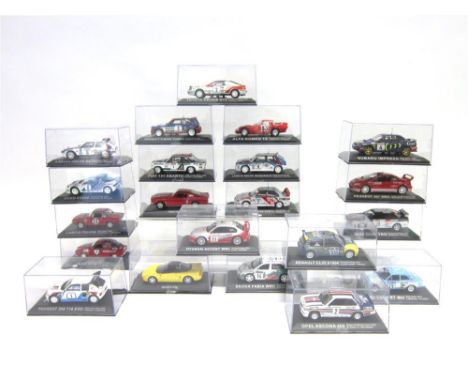 NINETEEN ASSORTED 1/43 SCALE WORLD RALLY CAR PART-WORK MODELS together with two other models, most mint or near mint and boxe