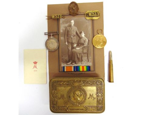 A GREAT WAR PAIR OF MEDALS TO PRIVATE C.H. MANNING, SOMERSET LIGHT INFANTRY comprising the British War Medal 1914-20 and Vict