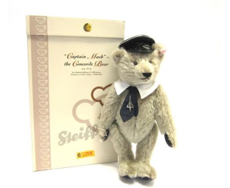 A STEIFF COLLECTOR'S TEDDY BEAR 'CAPTAIN MACH - THE CONCORDE BEAR' 2004, exclusive to Peter Jones, Wakefield, limited edition