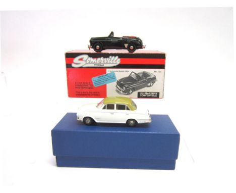 [WHITE METAL]. TWO MODEL CARS comprising Somerville Models No.133, Hillman Minx Convertible, black, mint, boxed; and Pathfind