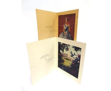 QUEEN ELIZABETH THE QUEEN MOTHER (1900-2002) A 1968 Christmas card, with a mounted colour portrait within of the Queen Mother