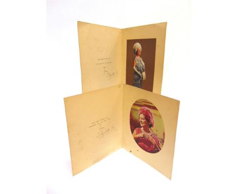 QUEEN ELIZABETH THE QUEEN MOTHER (1900-2002) A 1965 Christmas card, with a mounted colour portrait within of the Queen Mother