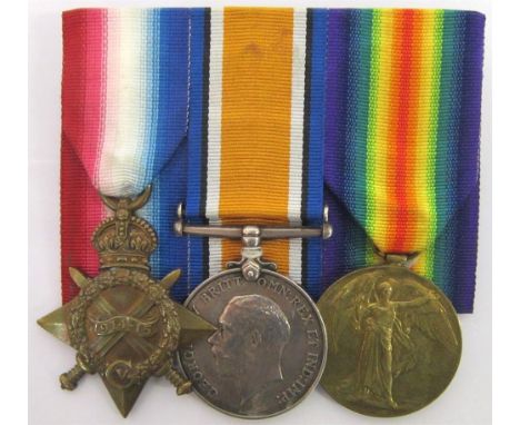 A GREAT WAR TRIO OF MEDALS TO STOKER T. WALSH, ROYAL NAVY comprising the 1914-15 Star (K. 26008. T. Walsh, Sto. 11., R.N.), B