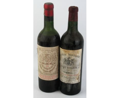 2 Bottle Lot comprising: 1 bottle Chateau Montrose Grand Cru Classe St Estephe 1960 (vts) French Bottled together with 1 Bott