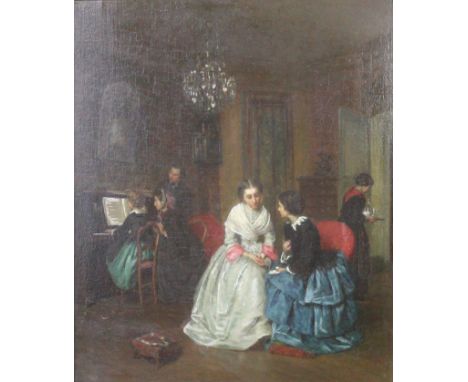 Theophile Emmanuel Duverger (1821-1901) - 'Interior Scene'
Oil on panel, signed, bears label verso for The Cooling Galleries,